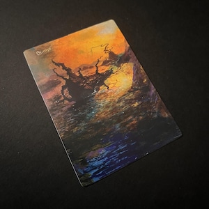 Copia della carta MTG Plains Island Mountain Swamp Forest dall'originale opera d'arte dipinta a mano e modificata