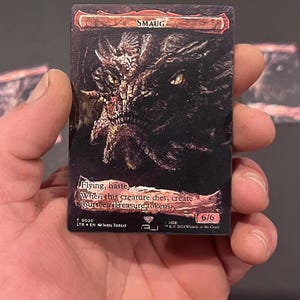 MTG leggendario Sauron Lotr Smaug carta finitura OPACA COPIA da illustrazione originale dipinta a mano