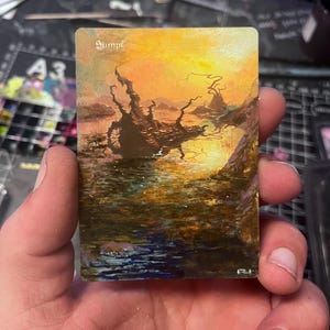 Magic The Gathering Altered Swamp Basic Land Card Original Artwork Colorful Clean