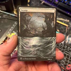 Magic The Gathering Altered Swamp Basic Land Card Original Artwork Colorful Clean