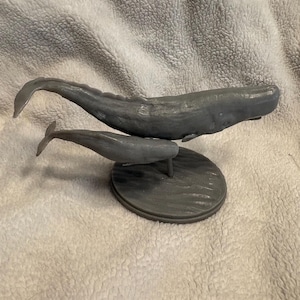 Sperm Whale and Calf - Unpainted - 3D Resin Printed - Animal Den Miniatures