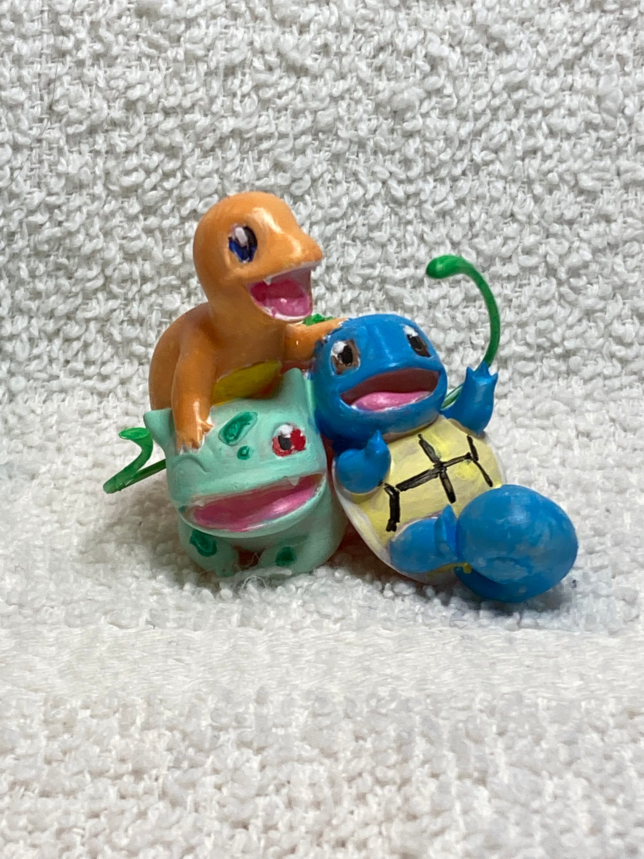 Gen 1 Starters Figurine - 3D Printed - Unpainted - Turtle, Dinosaur, Salamander - MPPrints