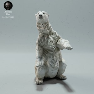 Polar Bear - 3D Resin Printed - Unpainted - Animal Den Miniatures - DND Miniatures