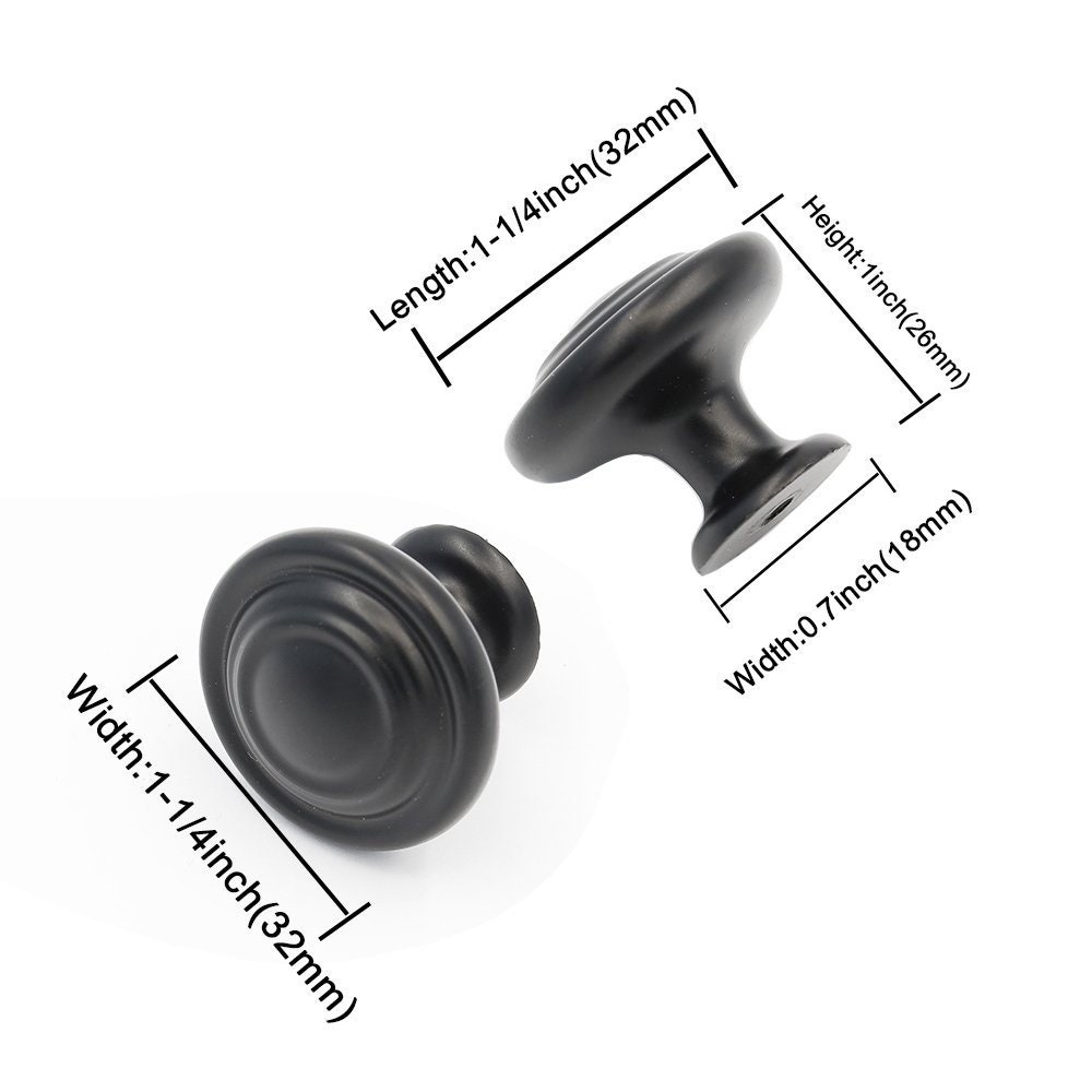 Asas de gabinete perillas de gabinete redondas negras | Etsy