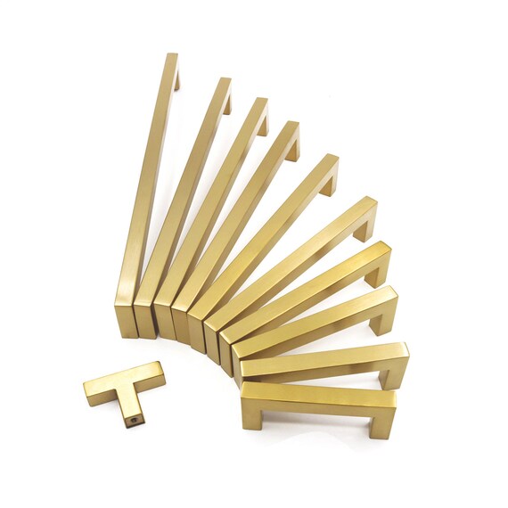 Gold Cabinet Knobs Handles Kitchen Drawer Pulls Brass Cabinet Etsy