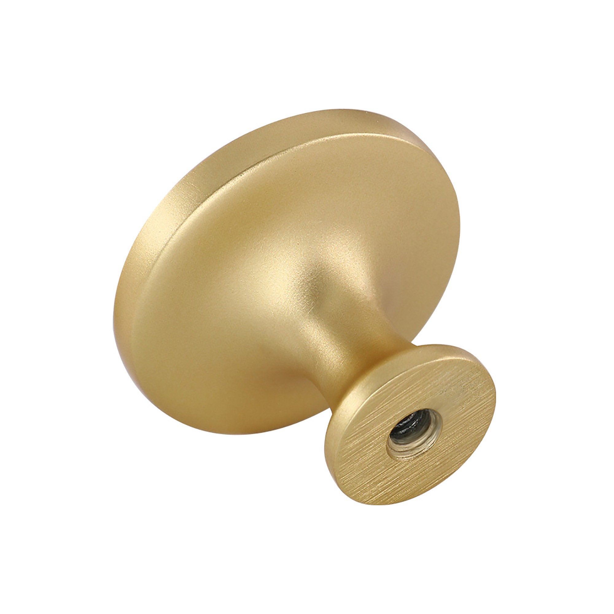 Brushed Brass Round Drawer Knobs Knobs Furniture Etsy