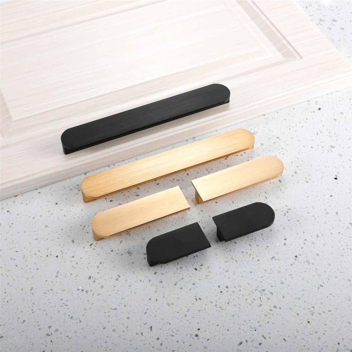 Black Kitchen Handles Solid Door Hardware Long Etsy