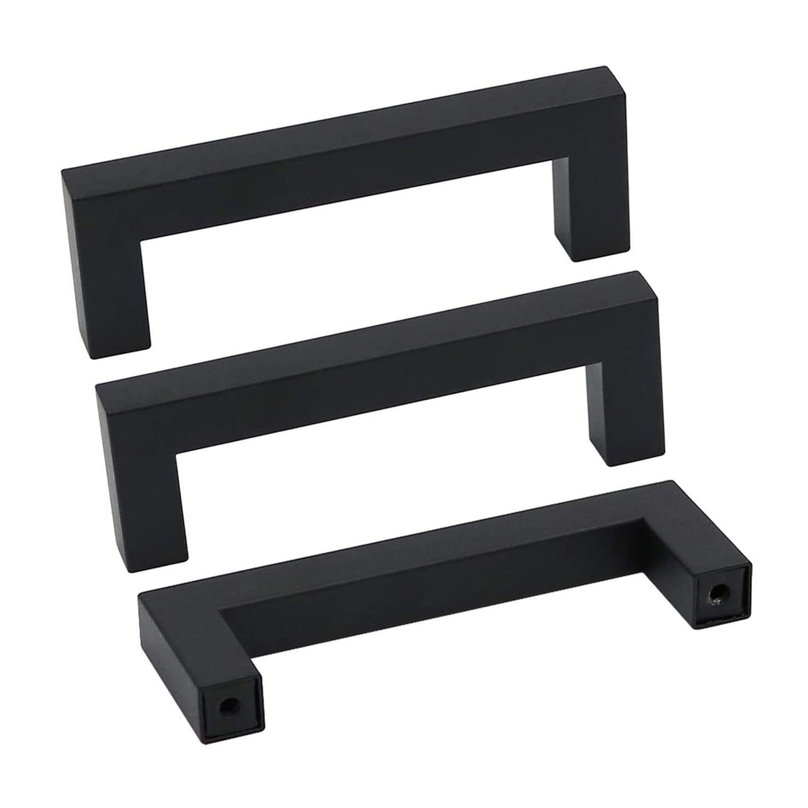 Black Pulls and Handles Furniture Hardware Square Etsy