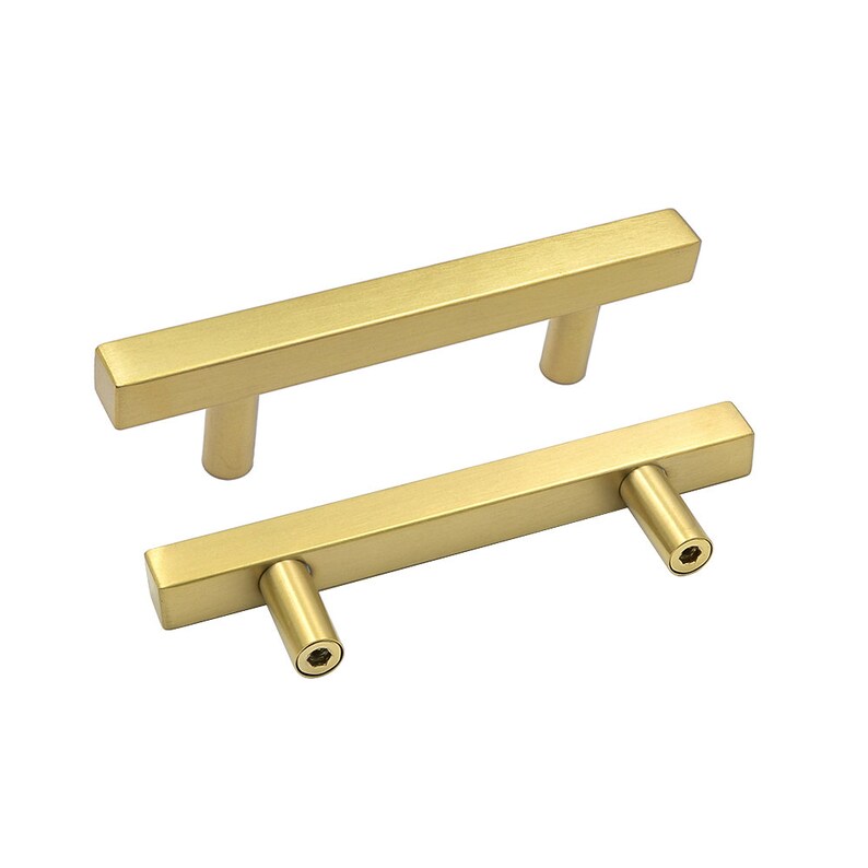 3 inch Drawer Pulls and Knobs Gold Handles Brushed Etsy
