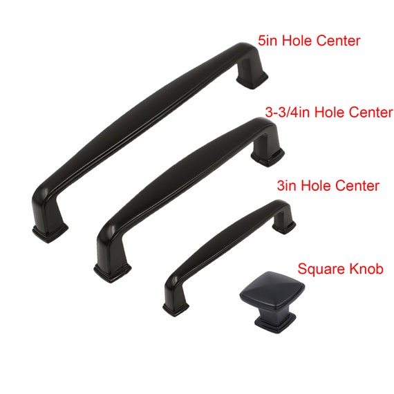 Solid Cabinet Handles Flat Black Kitchen Furniture Hardware Drawer Door Pulls