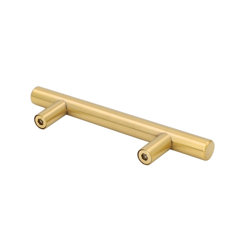 3 Inch Pulls Brushed Brass Modern Furniture Etsy