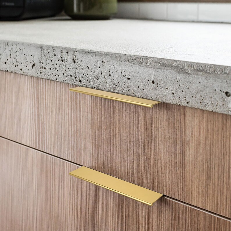 Brushed Brass Pulls Drawer Pulls Modern Etsy