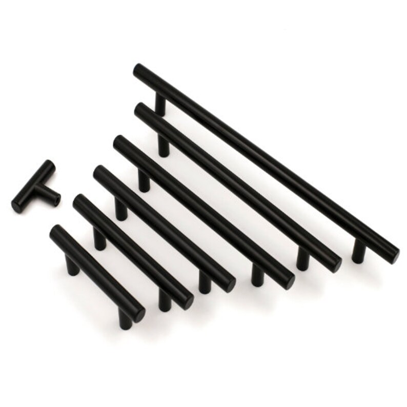 Brushed Nickel Drawer Pulls and Knobs Black Pulls T Etsy