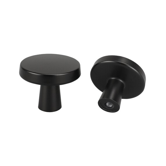 Black Door Knobs Round Drawer Knobs Hardware Etsy