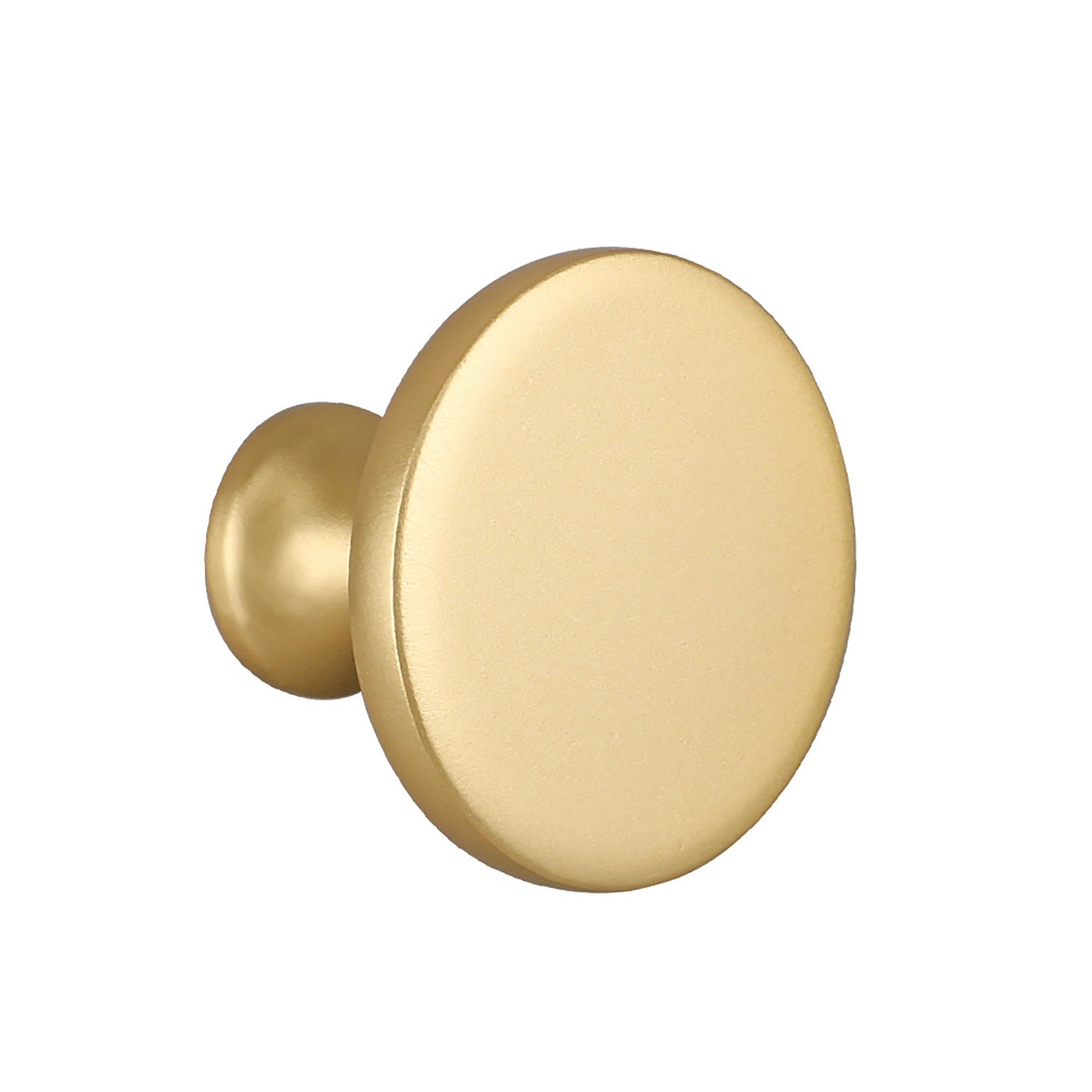 Brushed Brass Round Drawer Knobs Knobs Furniture Etsy