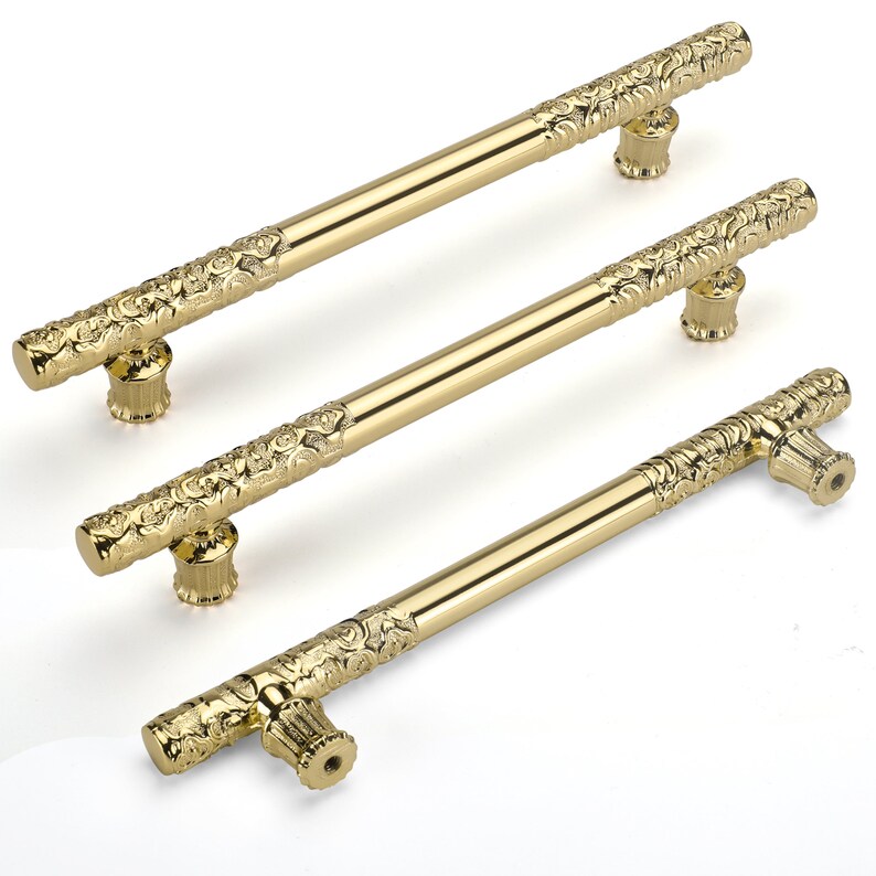 Gold Handles Brushed Brass Drawer Pulls Gold Etsy