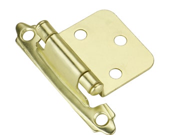 1 Pair Cabinet Hinges Brushed Nickel Face/Black/Brushed Brass Mount Hinges for Kitchen Cabinets Self Closing,Decorative