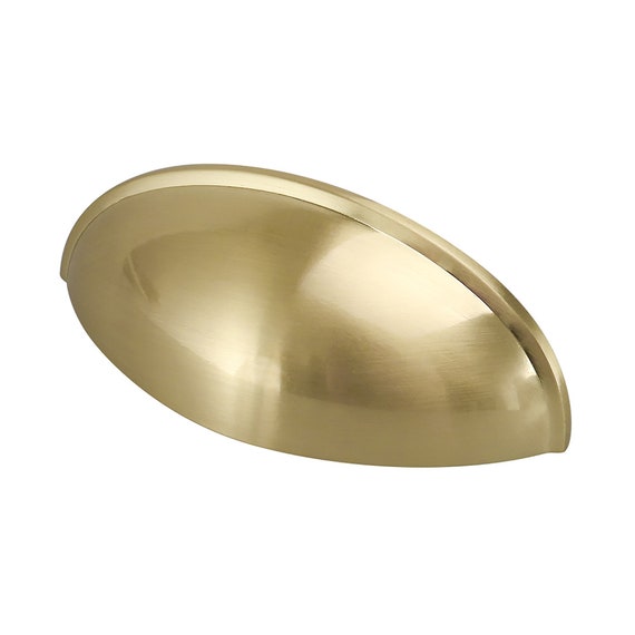 Brushed Brass Shell Drawer Pulls Handles Furniture Etsy