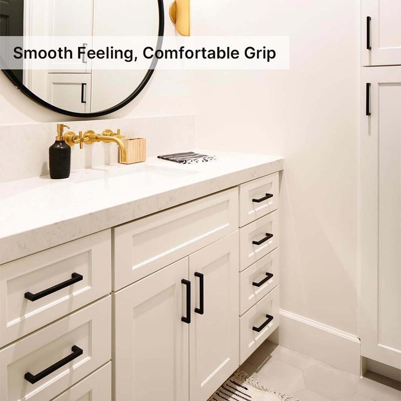 Brushed Brass/ Black Square Drawer Pulls Handles Pull Etsy