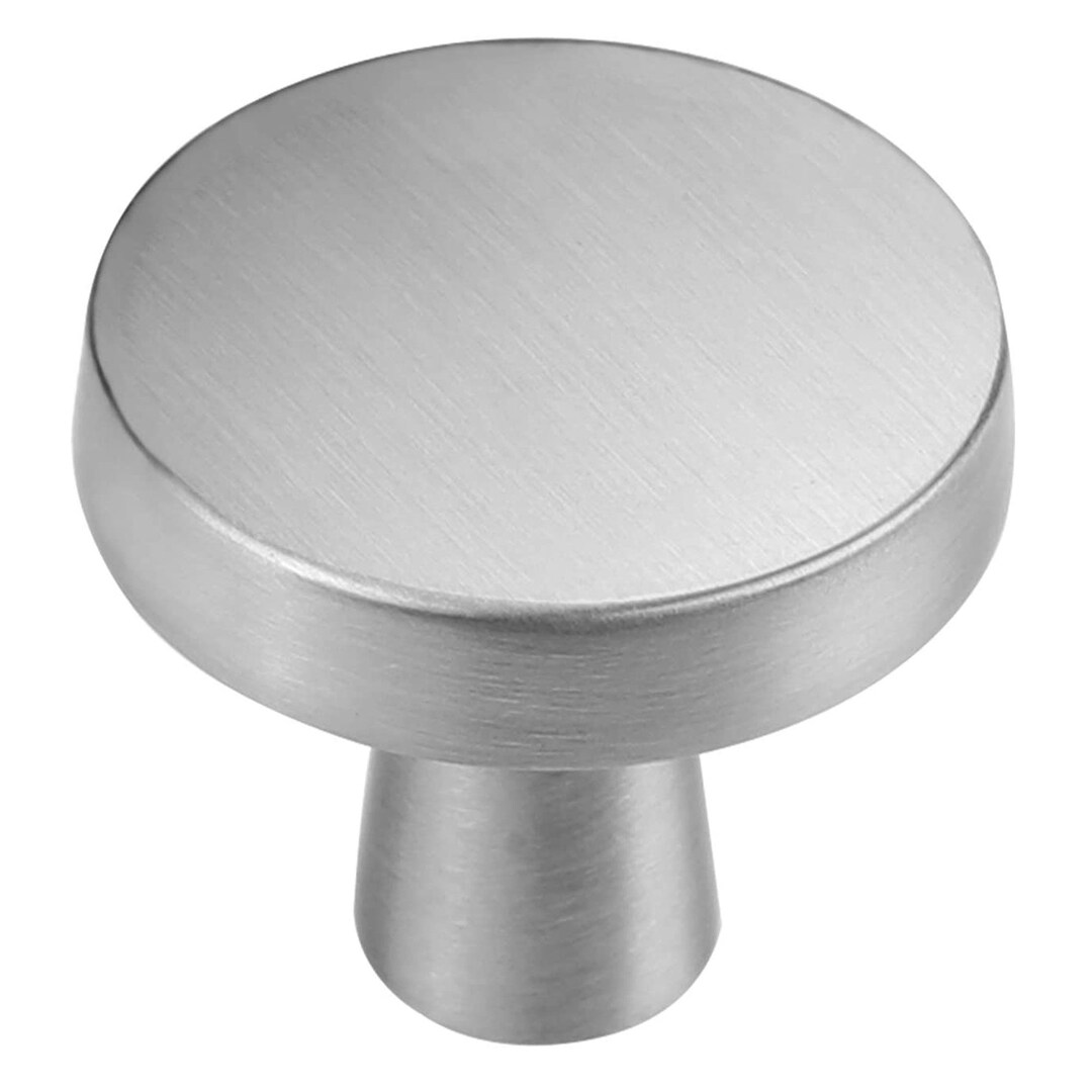 Brushed Nickel Knobs, Round Drawer Knobs, Door Knobs