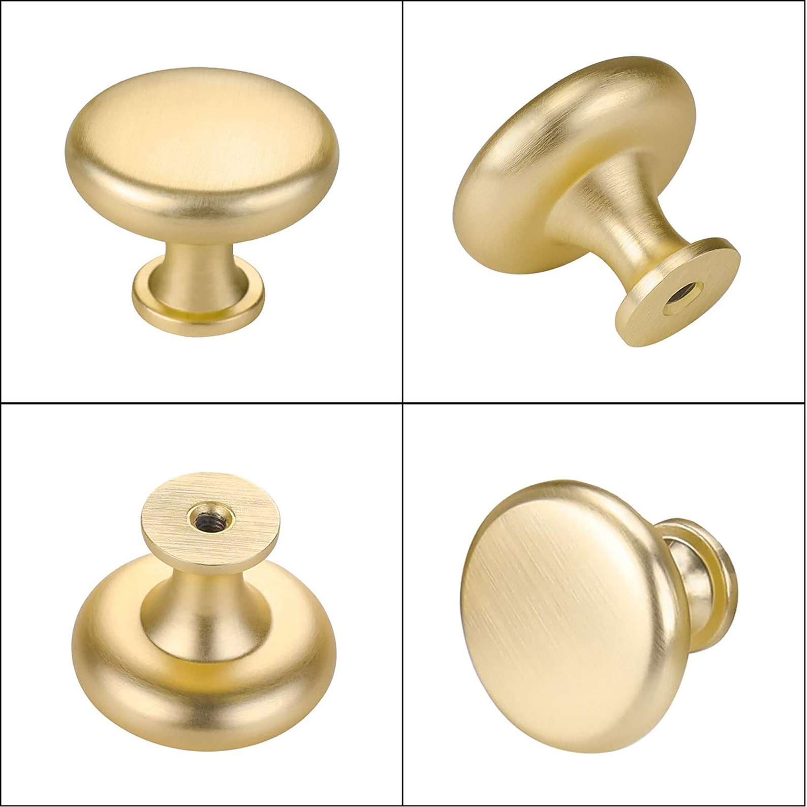 Brushed Brass Drawer Knobs Drawer Knobs Etsy