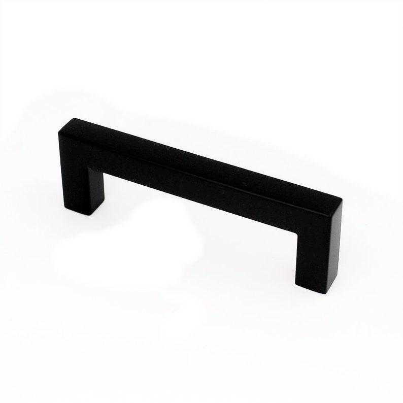 Black Drawer Pulls and Knobs Square Handles Furniture Etsy