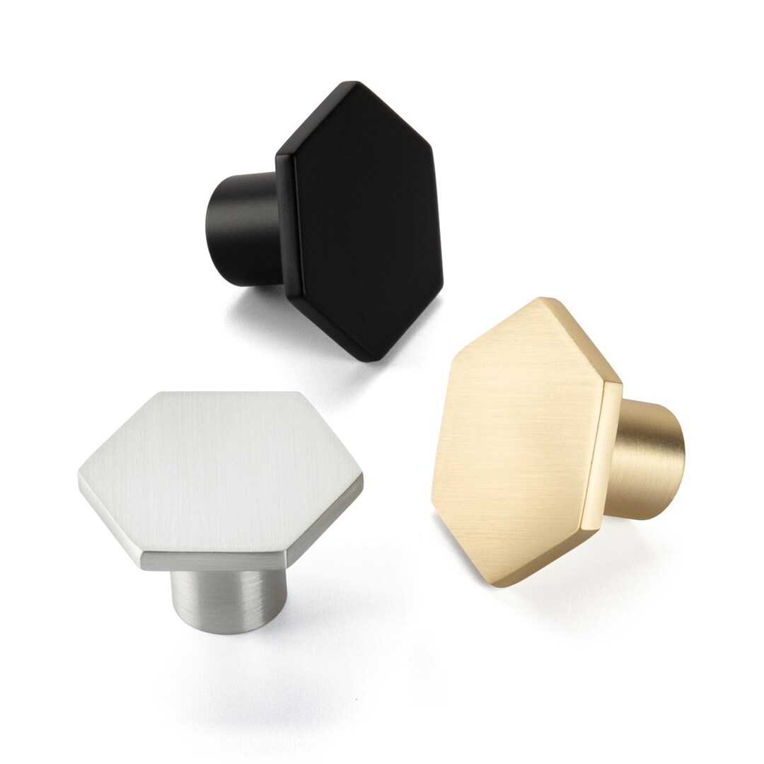 Modern Drawer Knobs Kitchen Cupboard Hardware Bathroom Cabinet Hardware Hexagon ...