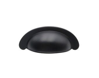 Black Modern Hardware, Shell Handle for Drawer Dresser Kitchen Cupboard Bedroom Bathroom Furniture Door, Cabinet Hardware