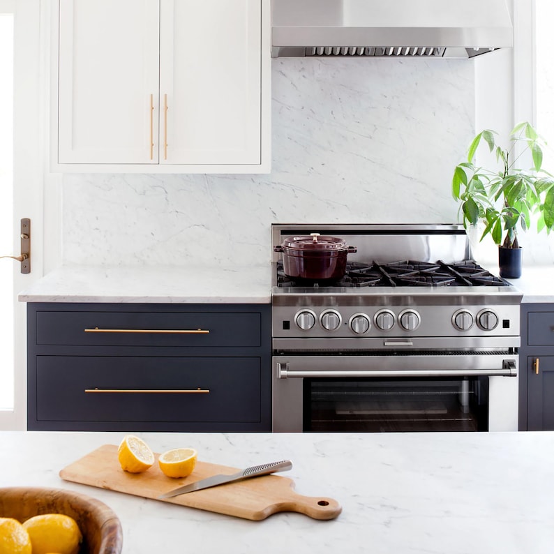 Handmade Brushed Gold Pulls Handles Kitchen Etsy