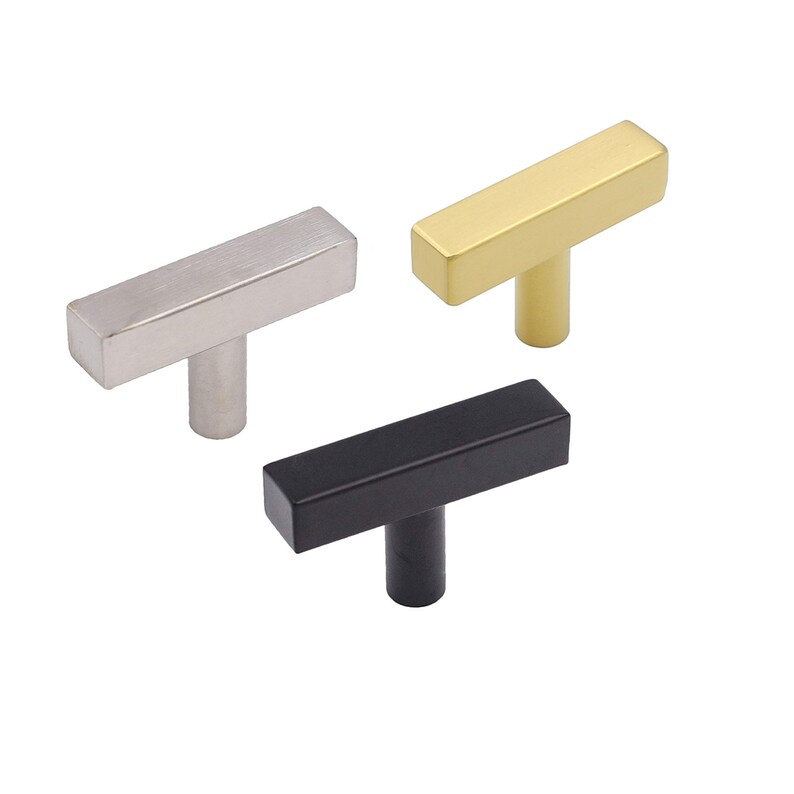 Gold Drawer Knobs Pulls Brushed Nickel Cabinet Knobs Black Etsy