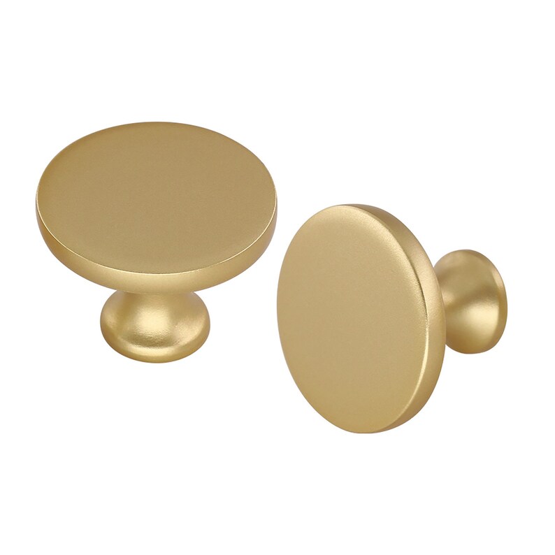 Dresser Drawer Knobs Brushed Brass Round Drawer Knobs Etsy