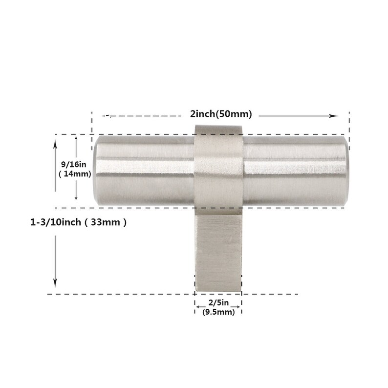 Brushed Nickel Drawer Knobs T Bar Knobs for Dresser Etsy