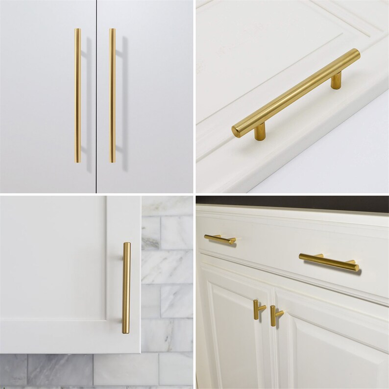 Handmade Brushed Gold Cabinet Pulls Handles, Kitchen Cabinet Pull, Furniture Hardware, Drawer Handles, Dressers Furniture for Bedroom image 7