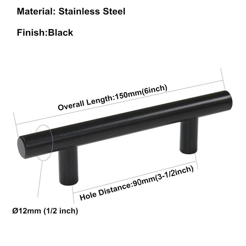 31/2 Black Drawer Pulls Handles T Bar Etsy Canada