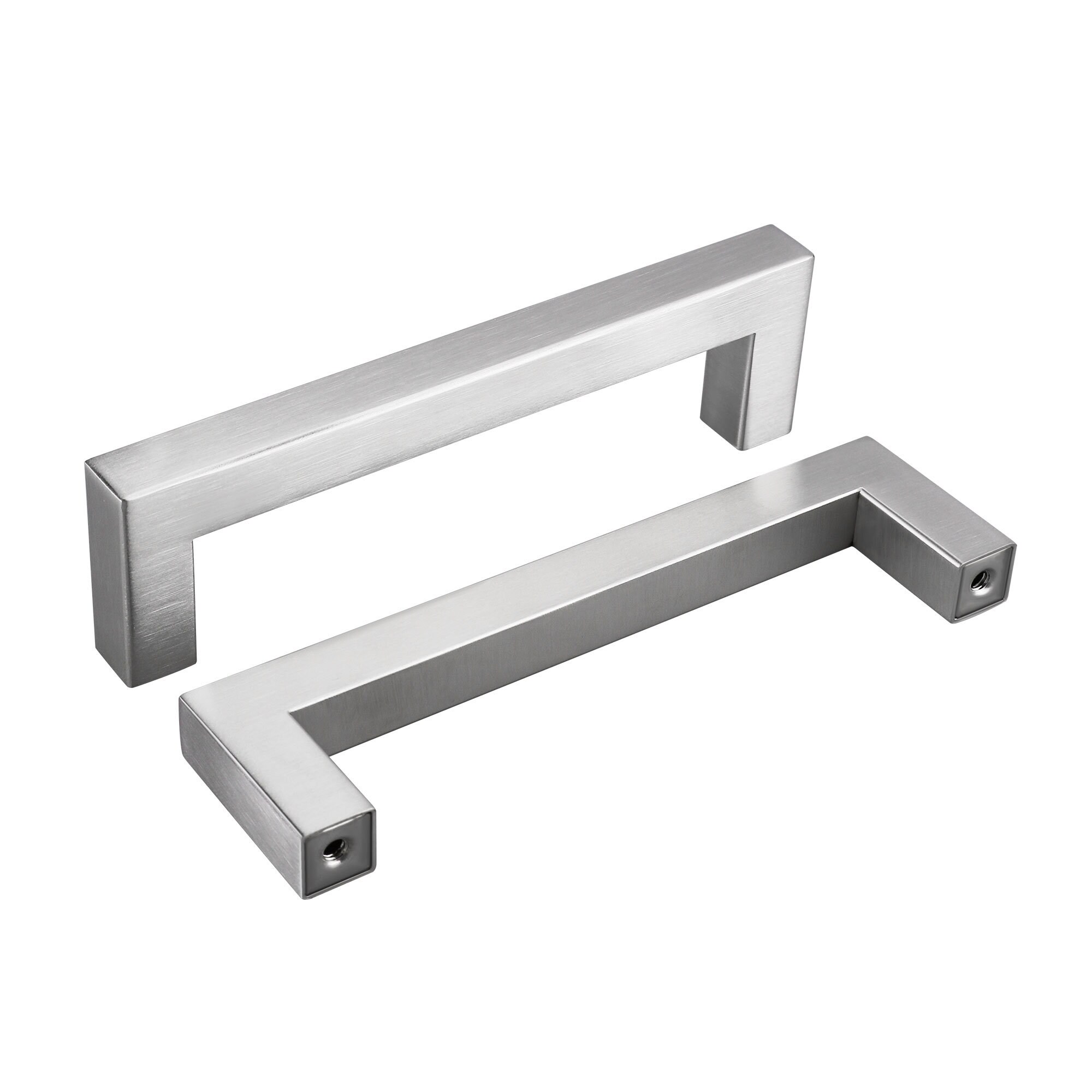 6 Inch Brushed Nickel Pulls Square Handles Etsy Canada