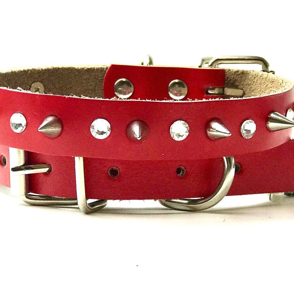 Bling, Spike and rhinestone collar for cats and dogs, gift for her