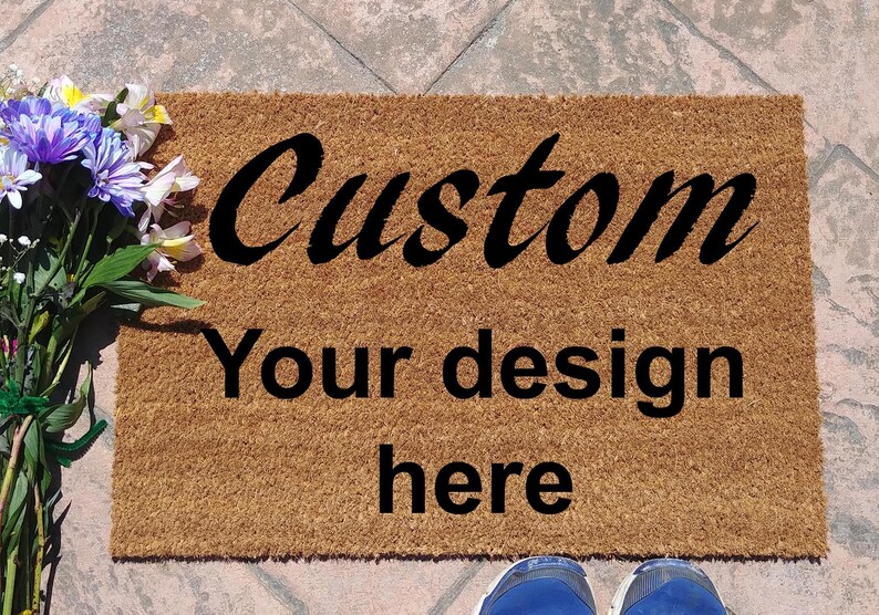 Design your custom door mat coir doormat, housewarming gift, wedding gift, funny doormat 