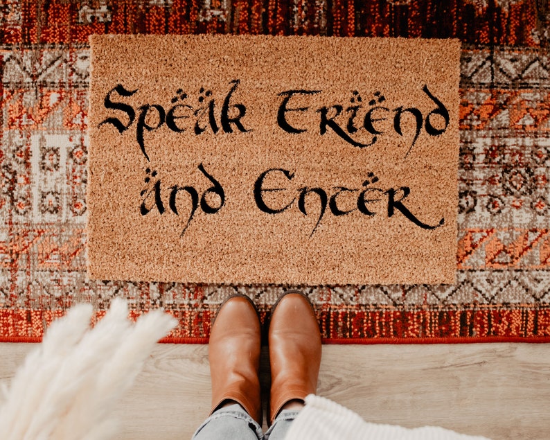Speak Friend and Enter Coir Doormat Housewarming Gift Etsy