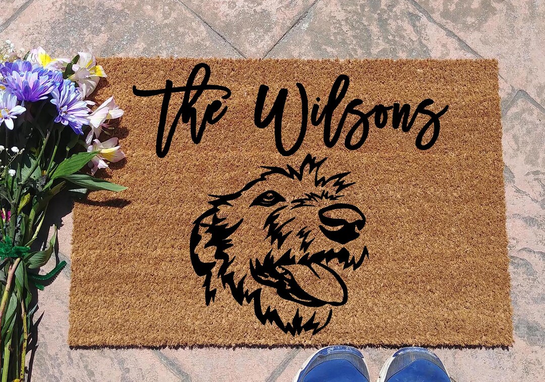 Irish Wolfhound Dog Personalised Door Mat, Coir Doormat, Housewarming