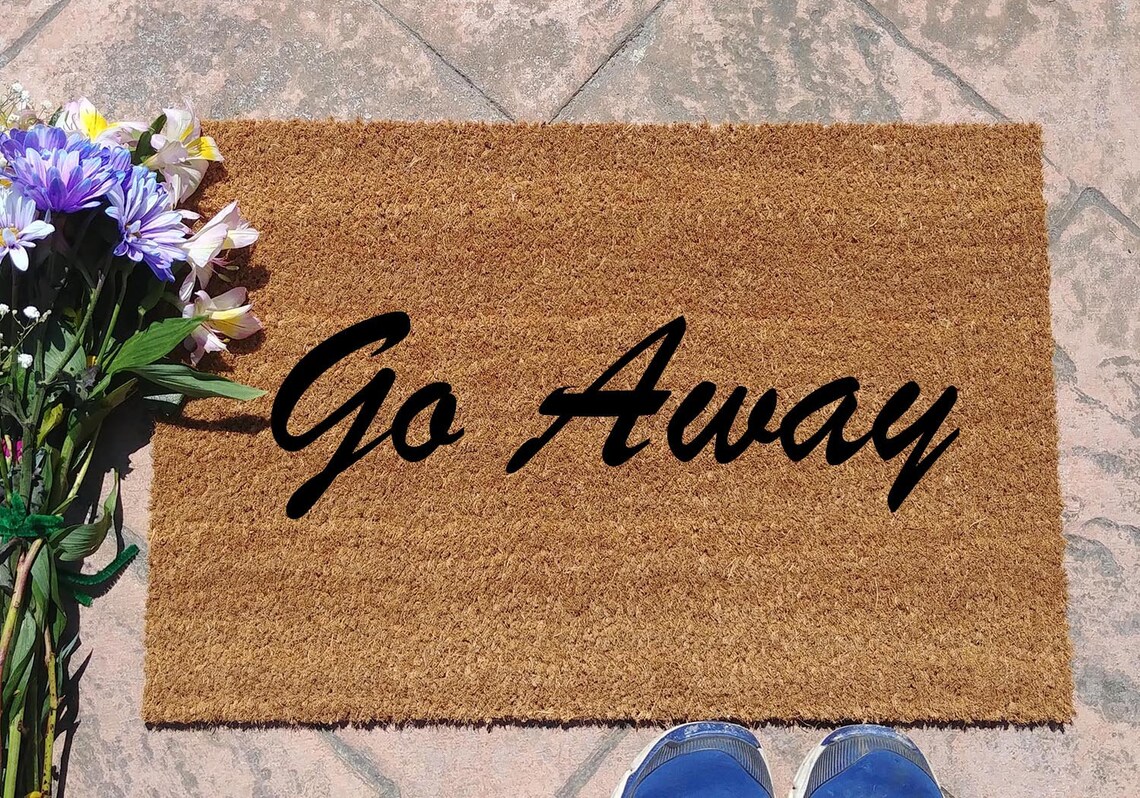 Go Away coir doormat mat housewarming gift Etsy