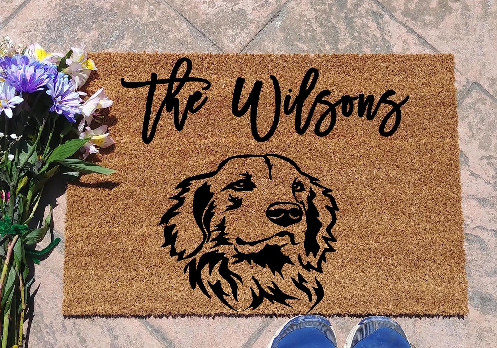 Golden Retriever dog personalised door mat coir doormat Etsy