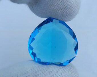 33.25 Cts Heart Cut London Blue Topaz Gemstone (24x24x9.75MM)