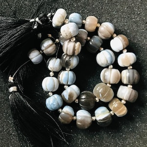 8 Inch Blue Opal Carved Watermelon Shape Beads Natural Blue Opal Carving Rondelle Beads Hand Carved Pumpkin Gemstone Beaded Necklace Jewelry