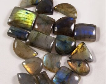 Natural Labradorite Multi Flash Mix Shape Cabochon Loose Gemstone Lot Labradorite 19x17x5.75mm To 25x20x7mm