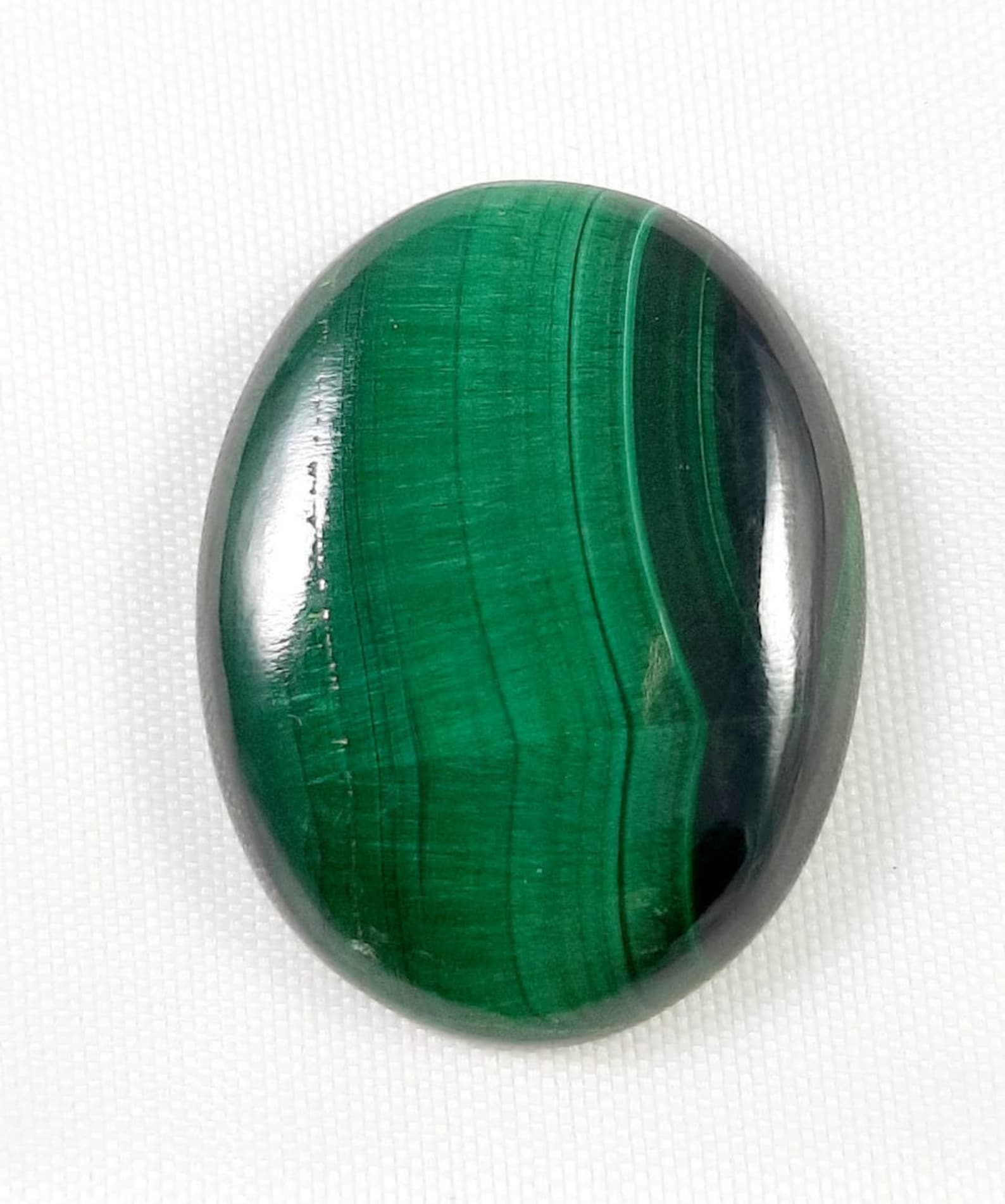 47 Carat Natural Green Color Malachite Gemstone Loose Cabochon Pear