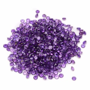 Natural Purple Amethyst Round Cut Faceted Loose Gemstone Top Quality 3mm/4mm/5mm/6mm/7mm