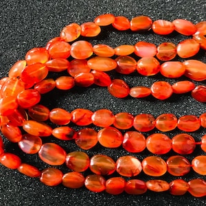 Natural Carnelian Gemstone Beads, Carnelian Oval Shape Beads, Orange Oval Beads, Carnelian Jewelry Making Beads, Oval Cabochon Loose Beads