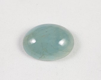 Natural Aquamarine Cabochon, Loose Oval Gemstone, March Birthstone (21x15x7mm)
