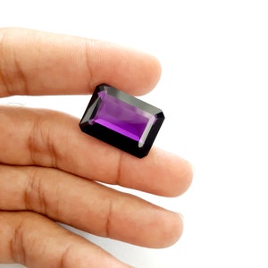 25 Carat Purple Amethyst Hydro Octagon Gemstone Calibrated - Purple Gemstone - Amethyst Cut Stone Size 22x15.5x9.5mm