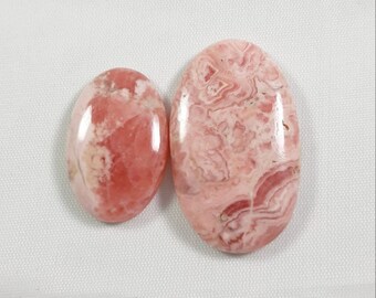Rhodochrosit Cabochon Edelsteine, Argentinien rosa Stein, ovale Form, 2 Stück